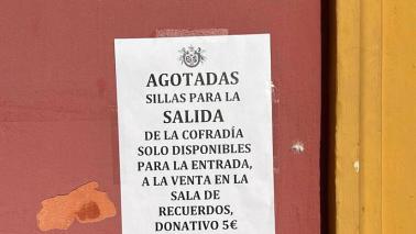 Agotadas las sillas para la SALIDA de la cofradía