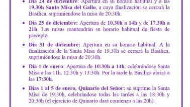 Santa Misa del Gallo y horarios de Navidad en la Basílica de Jesús del Gran Poder